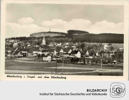 Postkarte "Scheibenberg i. Erzgeb. mit dem Scheibenberg"
