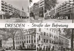 Postkarte: Die Hauptstraße in Dresden