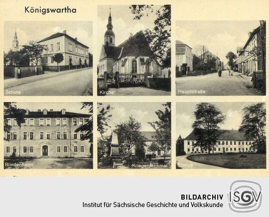Postkarte mit Ansichten von Königswartha