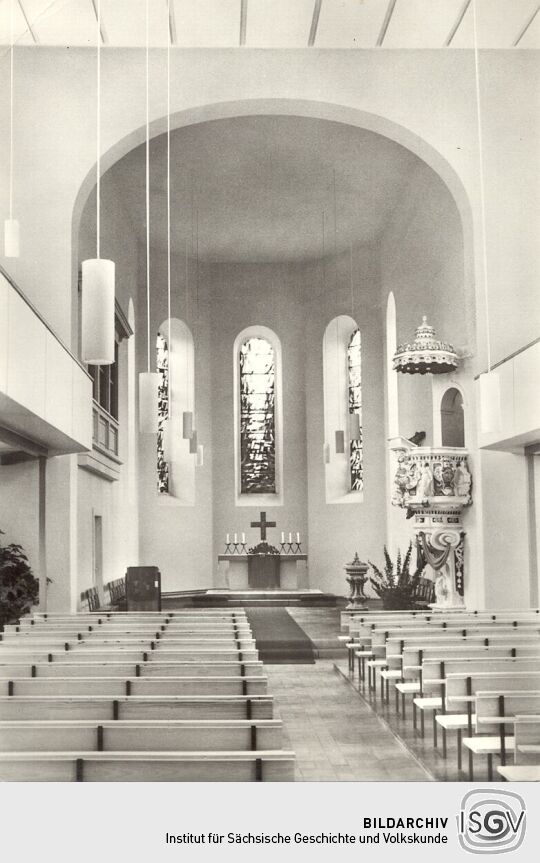 Blick in die Kirche in Radeberg