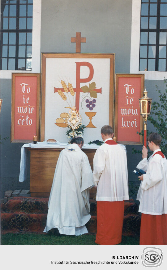 Fronleichnamsprozession in Radibor