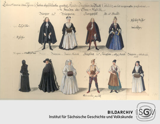 Entwurf abgeschilderter Kleider-Trachten der Stadt Colditz