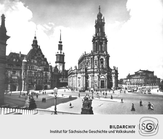 Postkarte Hofkirche und Georgentor