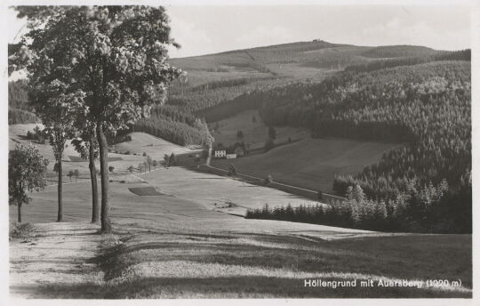 Postkarte Höllengrund mit Auersberg