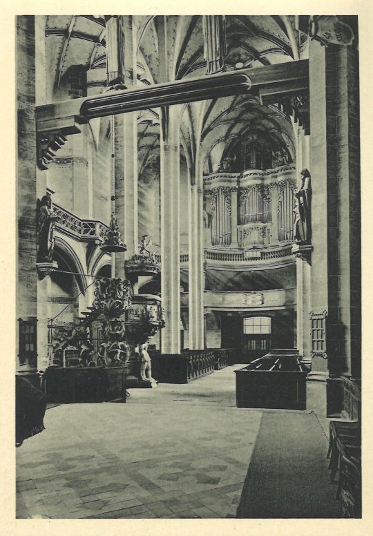 Postkarte Mittelschiff des Freiberger Doms