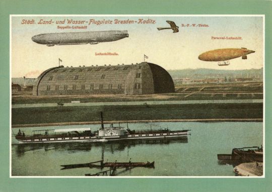 Postkarte Luftschiffhalle Kaditz