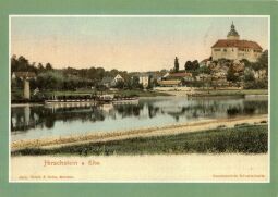 Bild: Postkarte Hirschstein an der Elbe