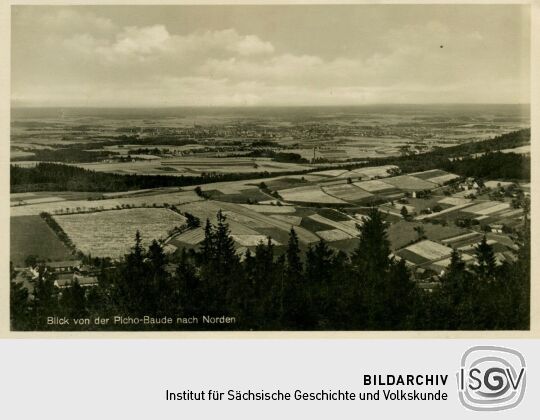 Bildpostkarte "Blick von der Picho-Baude nach Norden"