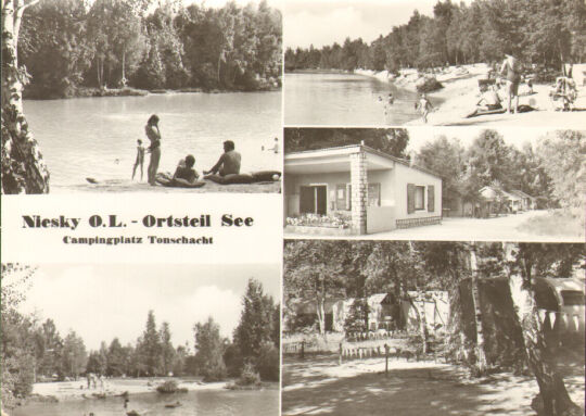 Postkarte 'Niesky O. L. - Ortsteil See Campingplatz Tonschacht'