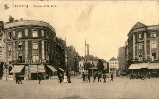Postkarte: "Tourcoing Avenue de la Gare."