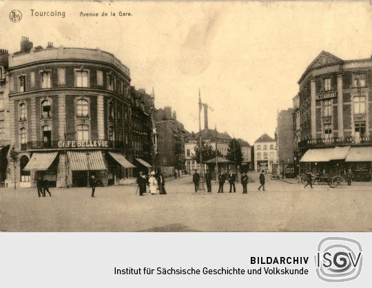 Postkarte: "Tourcoing Avenue de la Gare."