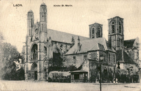 Postkarte: "Laon. Kirche St. Martin"