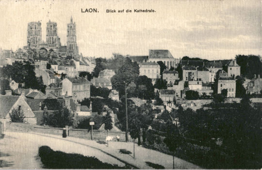 Postkarte: "Laon. Blick auf die Kathedrale"