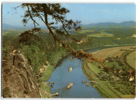 Postkarte 'Sächsische Schweiz - Blick von der Bastei'