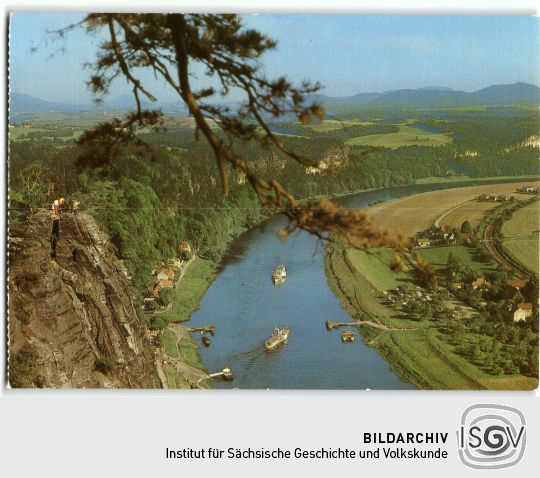 Postkarte 'Sächsische Schweiz - Blick von der Bastei'