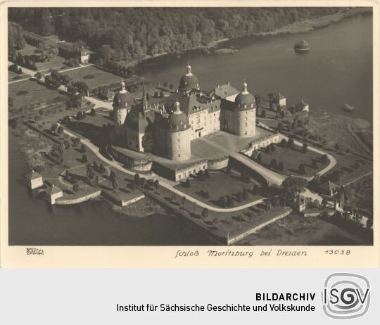 Postkarte mit dem Jagdschloss Moritzburg