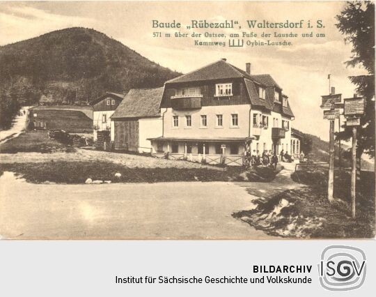 Postkarte: "Baude 'Rübezahl',  Waltersdorf i.S."