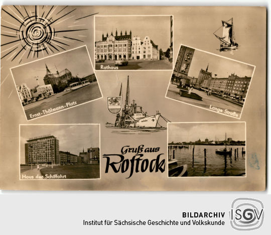 Postkarte 'Gruß aus Rostock'