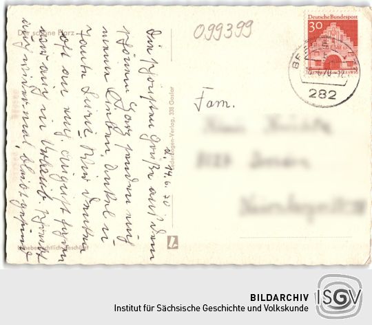 Postkarte: 'Gruß aus dem Harz'