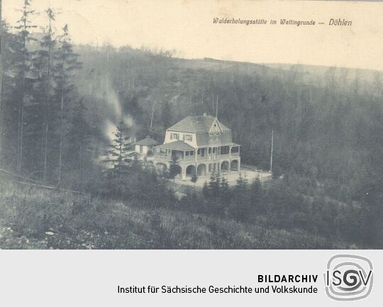 Postkarte: Walderholungsstätte im Wettingrund (Hüttengrund) bei Freital