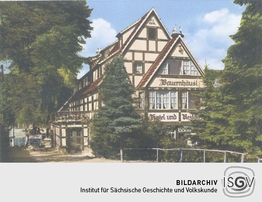 Postkarte: Bauernschänke Pötzscha, Sächsische Schweiz