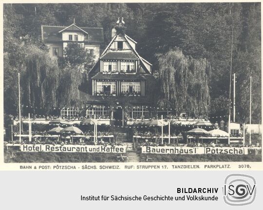 Bildpostkarte "Bauernschänke Pötzscha"