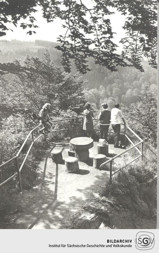 Postkarte: Aussichtspunkt am Kunnerstein, Augustusburg