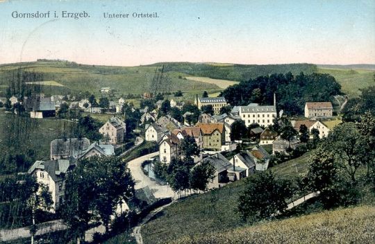 Postkarte "Gornsdorf i. Erzgeb., Unterer Ortsteil"
