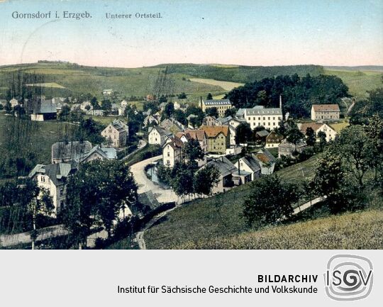 Postkarte "Gornsdorf i. Erzgeb., Unterer Ortsteil"