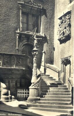 Bild: Postkarte "Görlit., Rathaustreppe"