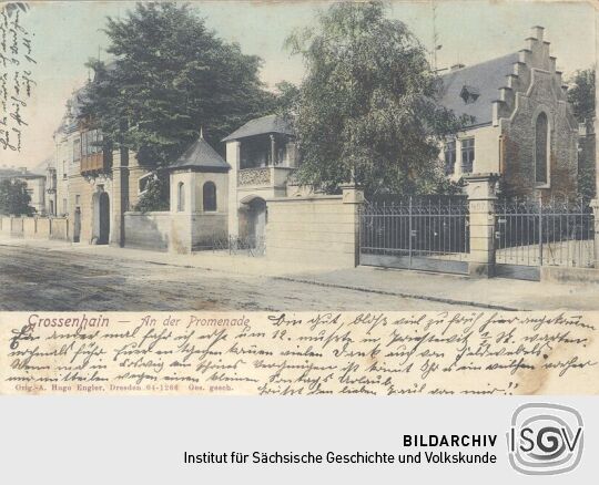 Postkarte: An der Promenade, Großenhain