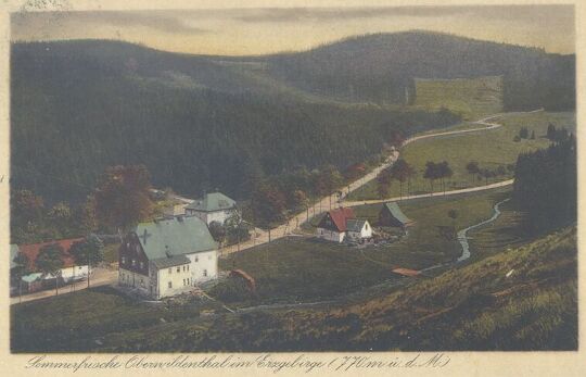 Bildpostkarte "Sommerfrische Oberwildenthal im Erzgebirge (770m ü.d.m.)"