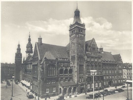 Bildpostkarte mit einer Stadtansicht von Chemnitz