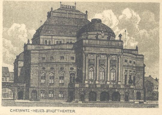 Bildpostkarte "Chemnitz - Neues Stadttheater"