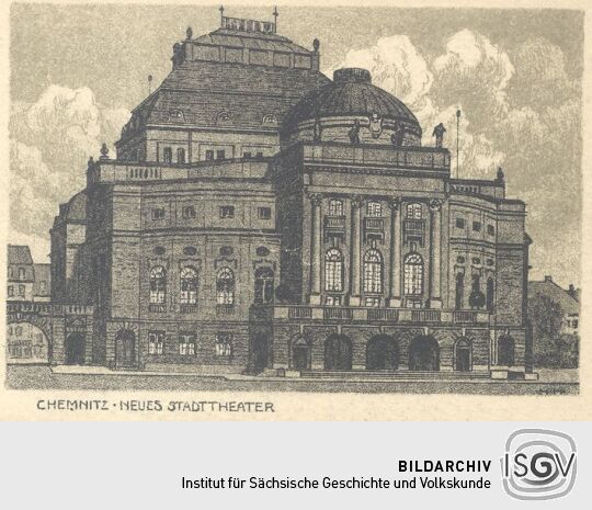 Bildpostkarte "Chemnitz - Neues Stadttheater"