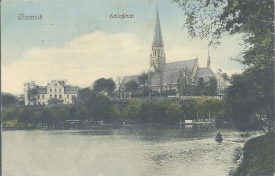 Bildpostkarte "Chemnitz Schloßteich"