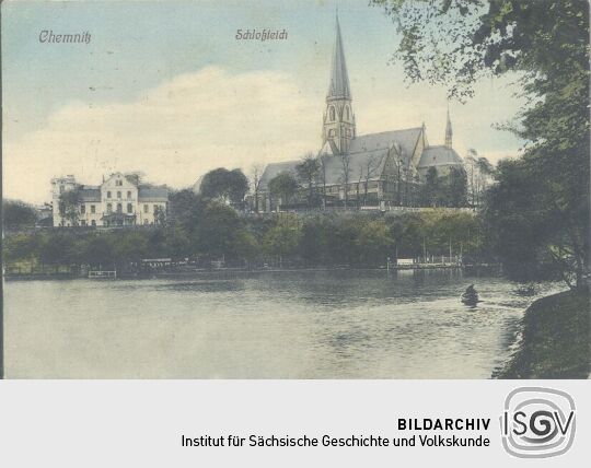 Bildpostkarte "Chemnitz Schloßteich"