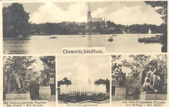 Bildpostkarte "Chemnitz, Schloßteich."