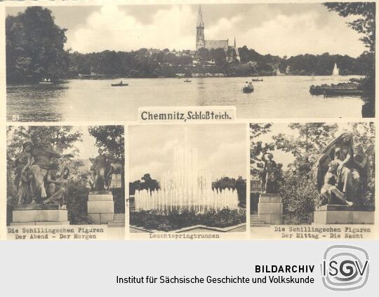 Bildpostkarte "Chemnitz, Schloßteich."