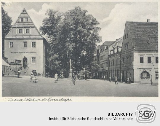 Bildpostkarte "Oschatz, Blick in die Sporerstraße."