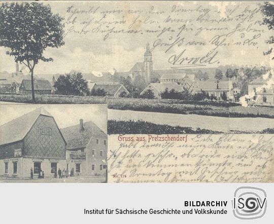 Bildpostkarte "Gruss aus Pretzschendorf"