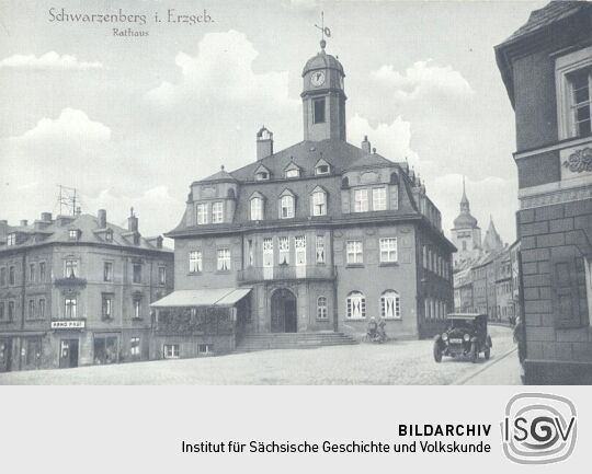 Bildpostkarte "Schwarzenberg i. Erzgeb. Rathaus"