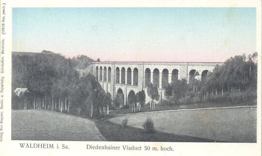 Bildpostkarte mit Eisenbahnviadukt