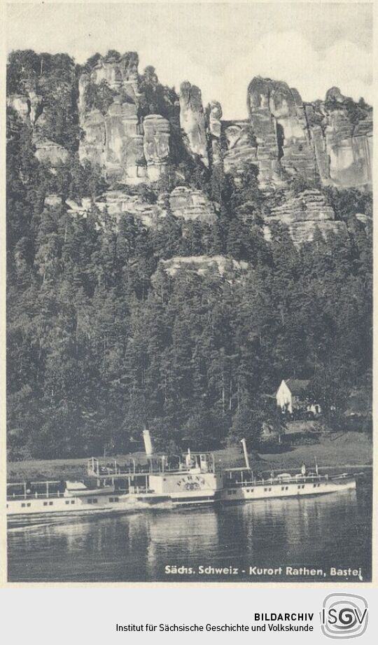 Bildpostkarte "Sächs. Schweiz - Kurort Rathen, Bastei"