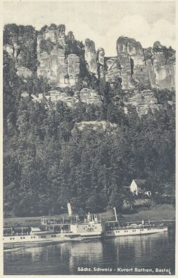 Bild: Bildpostkarte "Sächs. Schweiz - Kurort Rathen, Bastei"