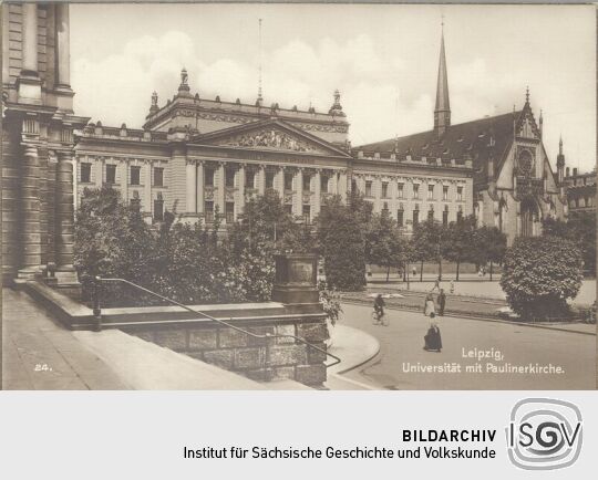 Bildpostkarte "Leipzig, Universität mit Paulinerkirche."