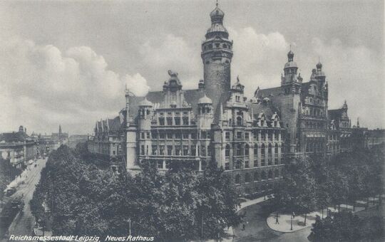 Bildpostkarte "Reichsmessestadt Leipzig, Neues Rathaus"