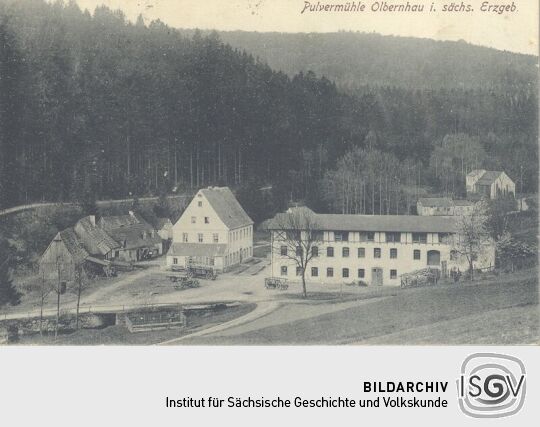 Bildpostkarte "Pulvermühle Olbernhau i. sächs. Ergeb."
