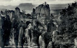 Bild: Bildpostkarte "Basteibrücke, Sächs. Schweiz"