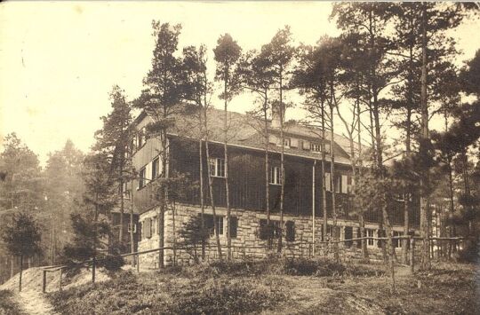 Bildpostkarte "Naturfreundehaus am Zirkelstein bei Schöna, Sächs. Schweiz